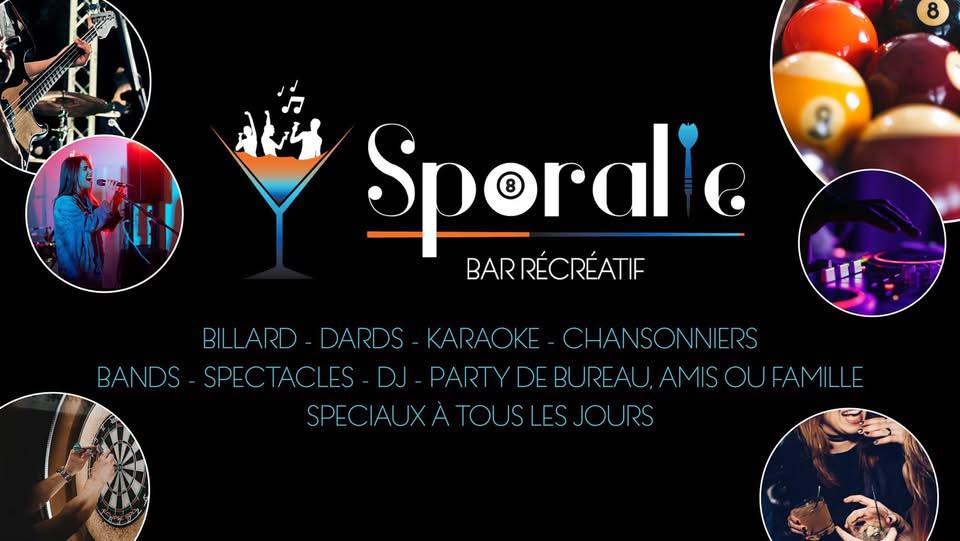 Bannière promotionnelle du Sporalie Bar Récréatif avec activités et ambiance musicale
