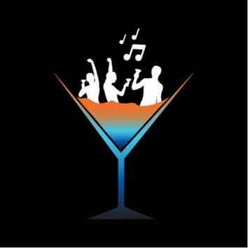 Logo du Sporalie avec un verre cocktail et une foule en fête
